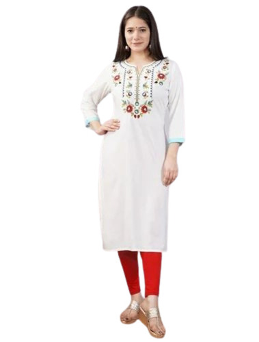 Women Printed Rayon Straight Kurta