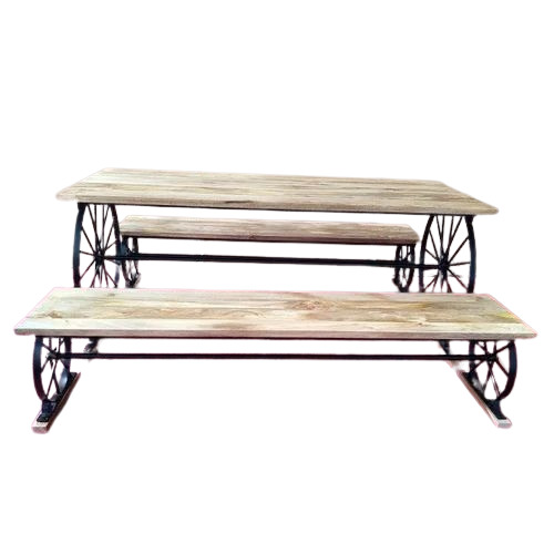 Wooden Dining Table With Bench