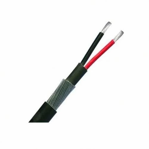 Aluminium Unarmoured Cables - PVC Insulated 4 sq mm 2 Core Black Industrial Power Cable