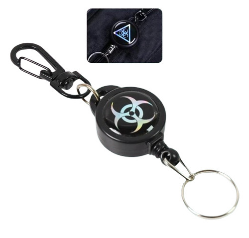 Retractable Steel Wire Keychain With Anti-lost Lock - Color: Black