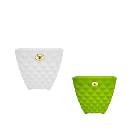Square Floor Mounted Pot - Plastic, 4 Inch, Multicolor | Durable, Lightweight, Glossy Polished Finish