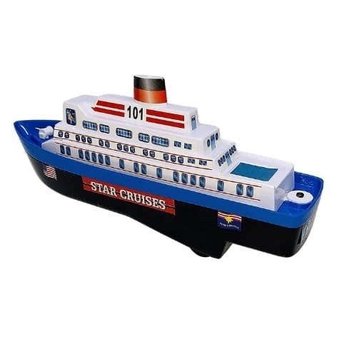 Unique Crafts Plastic Made Small Size Pull Back &Go Star Cruise Ship 