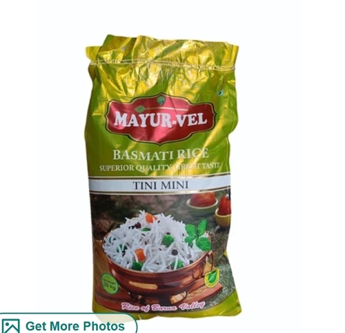 30kg Mayur Vel Tini Mini Basmati Rice - Long Grain White, Organic, Dried | Aromatic Fragrance, Non Sticky, Fluffy Texture, Aged, 24 Months Shelf Life