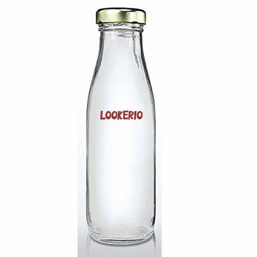 Glass Milk Bottle - Glass, Standard Size, Transparent | Eco Friendly, Leak Proof