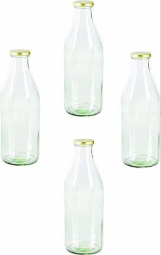 Transparent Glass Milk Bottle