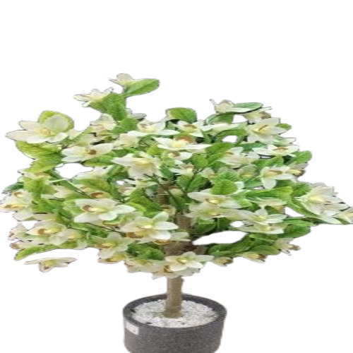 White Flower Artificial Plant - Plastic, 151-180 cm, Yellow | Durable, Lightweight, Scratch Resistant, Easy to Clean