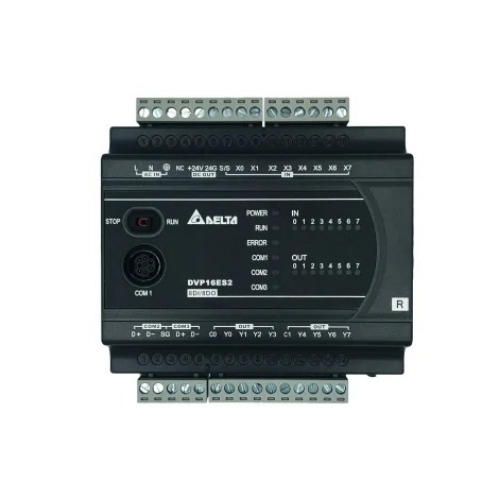 Delta Es2 Series Plc - Analog Output Mini USB Panel Mount 14 Inputs 50 Hz 220 V Black | Automation Use