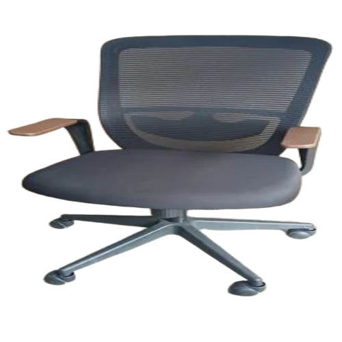Medium Back Black Office Chairs - Mesh Steel Frame, Polished Finish, Lightweight, Easy Clean