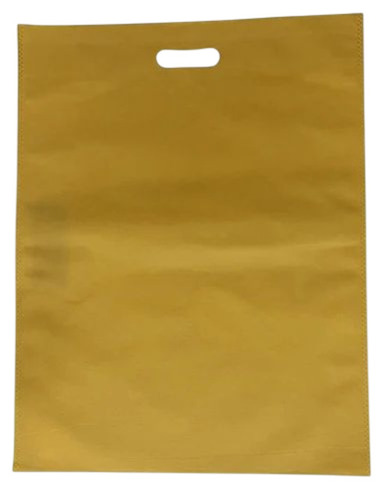 Mustard Yellow Non Woven D Cut Bags - Non Woven, Rectangle, Mustard Yellow, 2 Kg Load Capacity | Eco Friendly, Handle Style, Fine Finished, Durable
