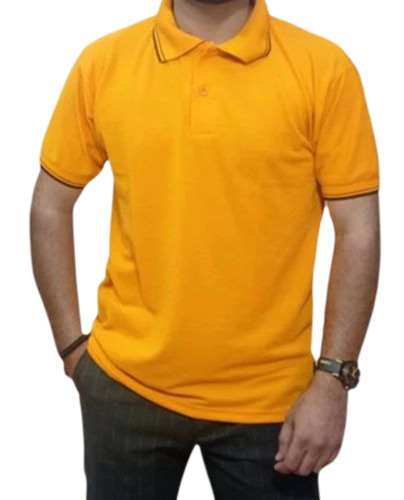Mustard Yellow Polo Neck T Shirt