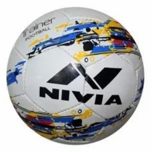 Nivia Trainer Football - Rubber, Size 5, White | Machine Stitching, 32 Panels