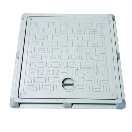 300x300 mm Square FRP Manhole Cover - FRP Material, 300x300 mm, Square Shape | Drainage Application, Durable Design