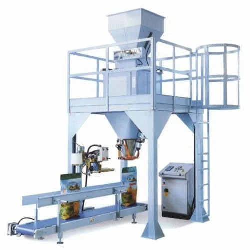 Automatic Fertilizer Packing Machine - Stainless Steel, White, 2 HP, 3 Phase | Durable, Highly Efficient, Rust Proof, PLC Control