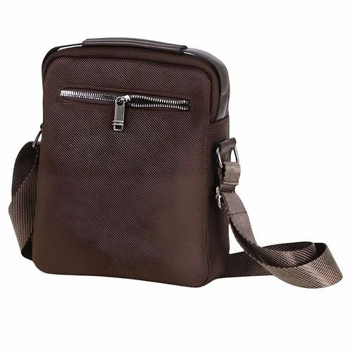 Brown Leatherette Sling Bag