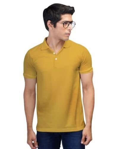 Golden Yellow Polo Cotton T Shirt