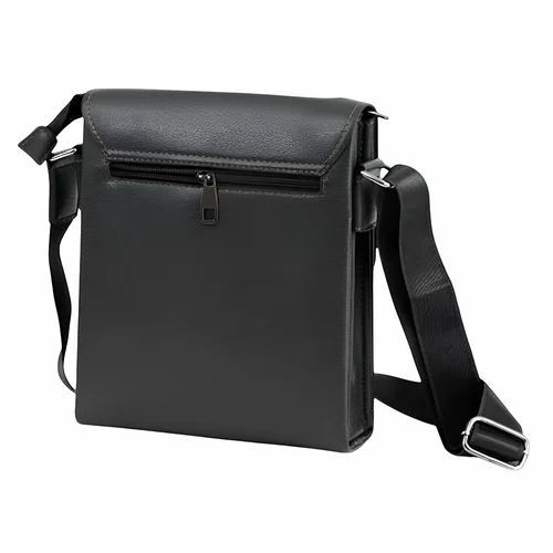 Matte Black Leatherette Sling Bag