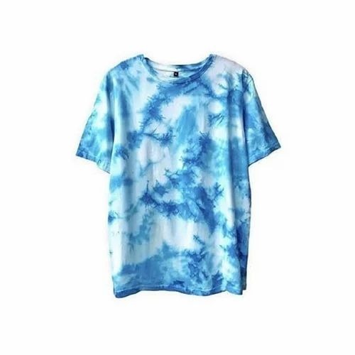 Mens Printed T Shirt - Cotton, XS to XXXL, Blue & White | Breathable, Skin-Friendly, Quick Dry, Classic Fit