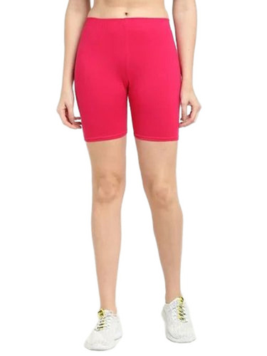 Pink Cycling Shorts - Lycra, XS to XXXL, Pink | Breathable, Quick Dry, Elastic Waist, Neatly Stitched