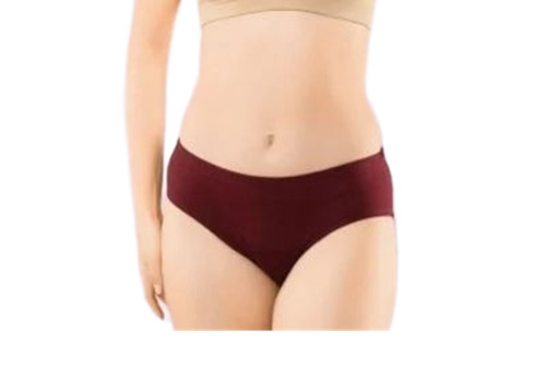 Plain Panties - Cotton, XS-XXXL, Maroon | Breathable, Skin-Friendly, No Marks, Mid-Waist, Fade Resistant