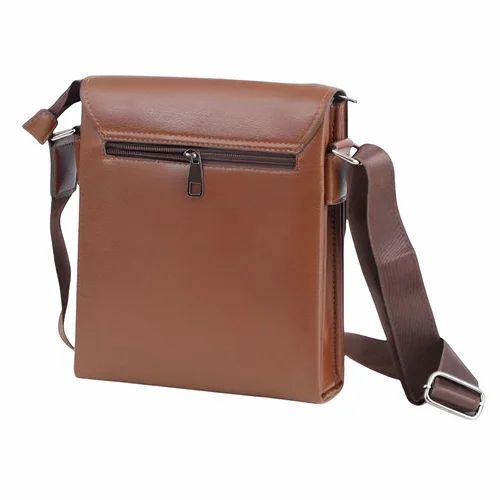Saddle Brown Leatherette Sling Bag
