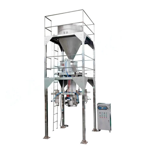 Semi Automatic 25 Kg to 50 Kg Dry Mix Bag Packing Machine - Stainless Steel White 380V 360 Bags/Hr | Durable Energy Efficient PLC Control
