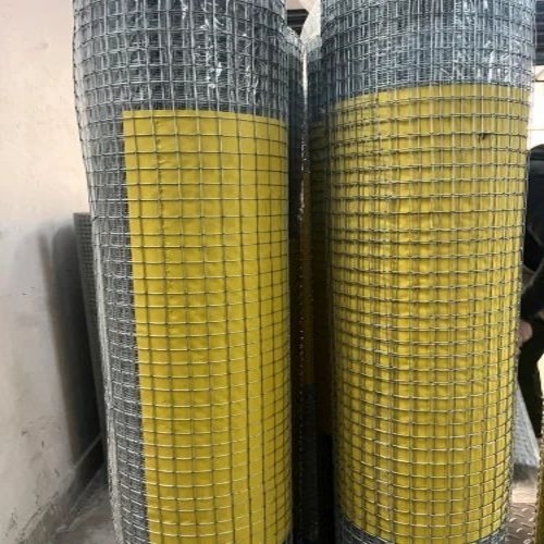 Silver GI Welded Wire Mesh - Galvanised Iron 18 Gauge 1/2 Inch Square Hole, Silver Color Suitable for Fencing and Reinforcement