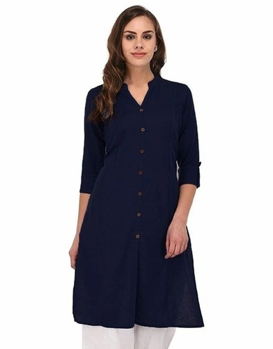Trendy Kurtis - Cotton, XS to XXXL, Blue | Breathable, Skin-Friendly, Quick Dry, Reinforced Stitching