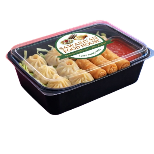 Veg Momos And Veg Spring Rolls