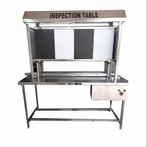 4 Feet Stainless Steel Inspection Table - Stainless Steel, Standard Size, Silver | Durable, Long Lasting, Industrial Use