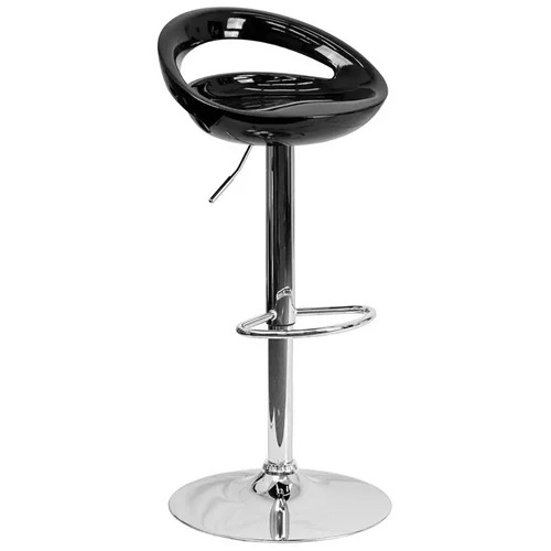 Bar Stool - Steel, Black, Compact Structure | Eco-Friendly, Fireproof Standard, UV Resistant, Water Resistant, Scratch Resistant
