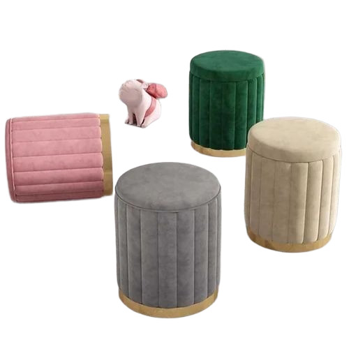 Bedroom Puffy Side Stool - Polished Wooden, Brown, Modern Antique | Durable, Termite Proof, Strong Flexible Stool