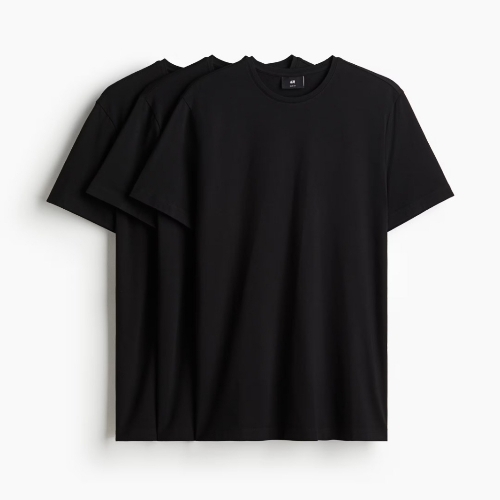 Black T Shirt - Cotton, Sizes S to XXL, Black | Soft Texture, Breathable, Durable Stitching, Lightweight