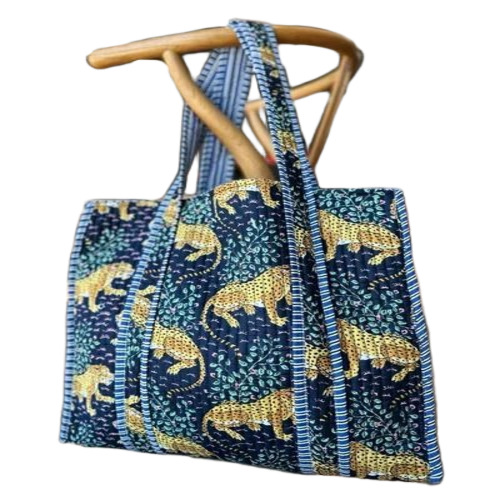 Blue Printed Tote Bags