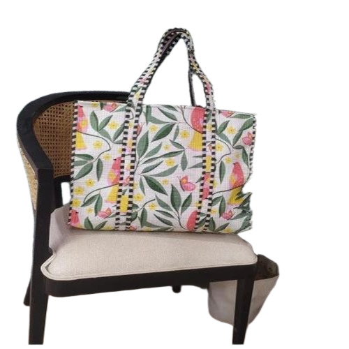 Cotton Tote Bags - Canvas 16x18 Inch, Multicolor, Double Handle, Zipper Closure