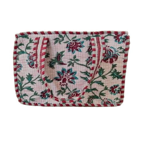 Floral Printed Tote Bags - Cotton Canvas, 18x18 Inch, Multicolor | Double Handle, Zipper Closure, 5 Kg Capacity