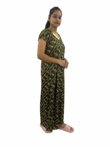 Half Sleeves Satin Nightgown