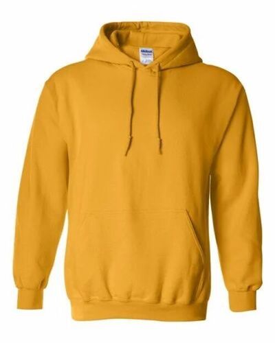 Mens Yellow Color Plain Hoodies - Fleece, Regular Fit, Full Sleeve, 300 GSM, Machine Washable | Breathable, Anti UV, Quick Dry, Comfortable Fit