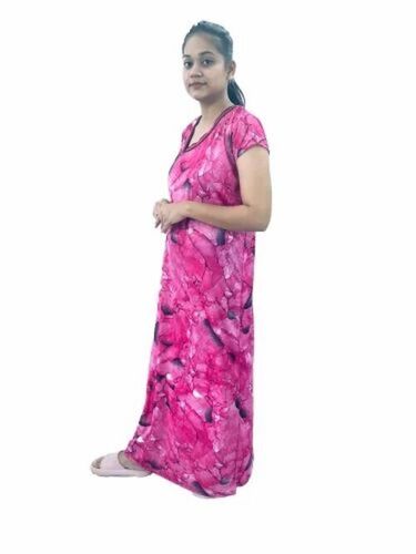 Pink Color Satin Nightgown