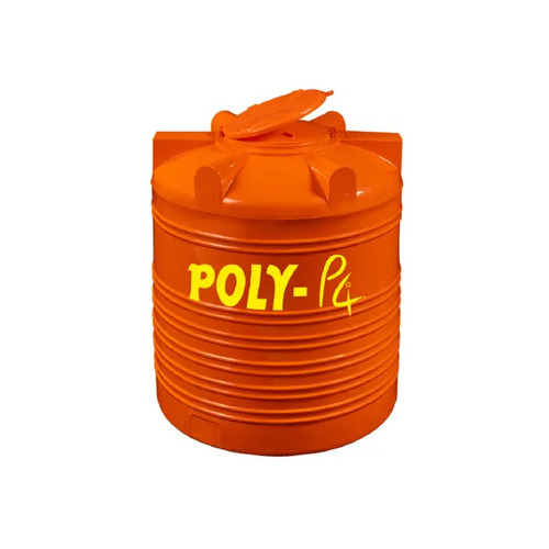 POLY P4 Water Storage Tank - Poly, 500L, Orange, 4 Layers, Dual Foaming | Food Grade, Temperature Insulator, Overhead Cylindrical Vertical
