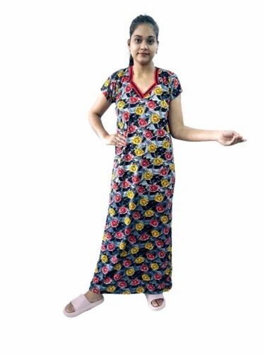 Printed Satin Nightgown