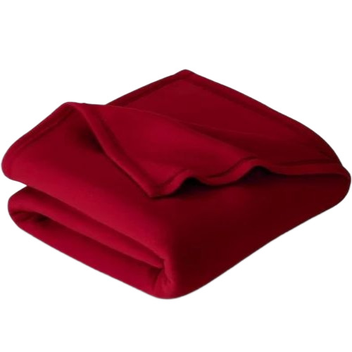 Red Plain Blanket - Wool Flannel Full Size, Red | Anti Bacterial Fiber, Winter Use