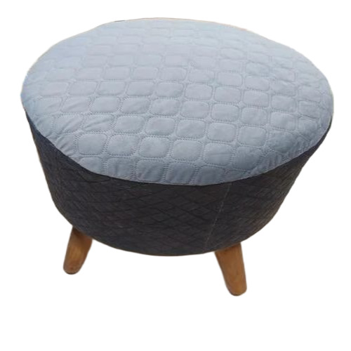 Round Puffy Side Stool - Wooden, Brown, Polished Finish | Durable, Termite Proof, Flexible