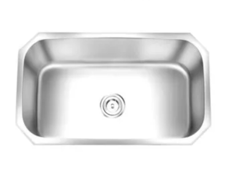 Stainless Steel Single Bowl Undermount Sink - Stainless Steel, Silver, Deck Mounted | Corrosion Resistant, Scratch Resistant, Hygienic Surface