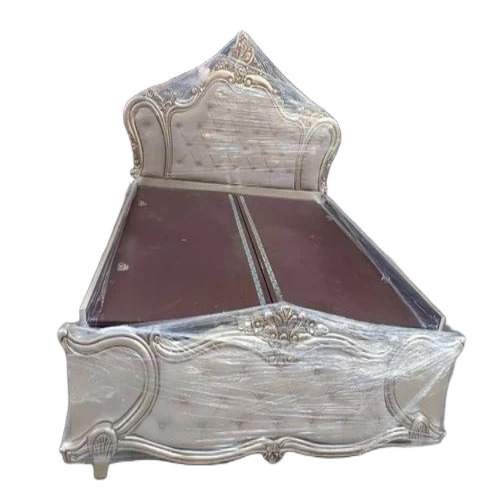 Wooden Maharaja Double Bed - Teak Wood, Double Size, Brown, Polished Finish, Modern Rectangular Platform Bed, Durable and Easy to Clean