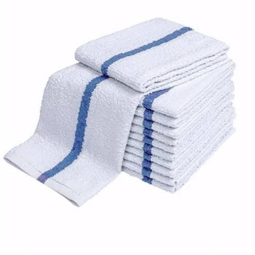 Bar Mops Towel - 100% Cotton, White, Rectangle | Lightweight, Breathable, Water Absorbent, Soft Touch, Plain Dyed Pattern