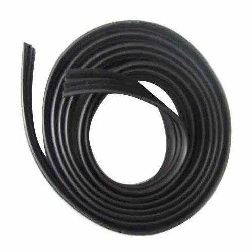 Black Flocked Rubber Channel