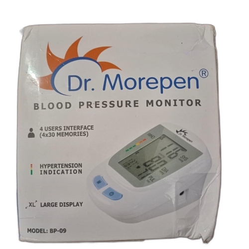 Dr. Morpen Blood Pressure Monitor - ABS Material, Standard Size, White | Digital Display, Automatic, Electric Powered