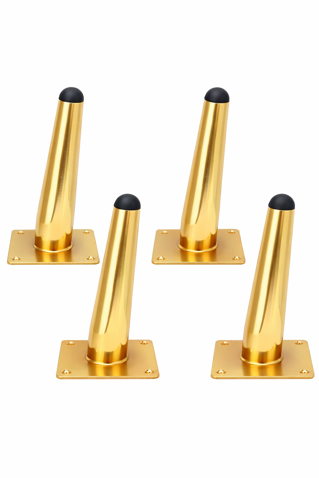 Elegance Times Engineering 100% PVD 3 INCHES Sofa Leg Sofa Furniture Golden Finish Heavy Model Cone Shape Design Sofa Leg Set of 4 (3INCHES)