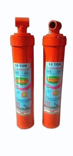 Red Tractor Trailer Hydraulic Jack - Mild Steel, 15 Ton, Red | For Tractor, 20 HP Engine, 32mm Cylinder Pin