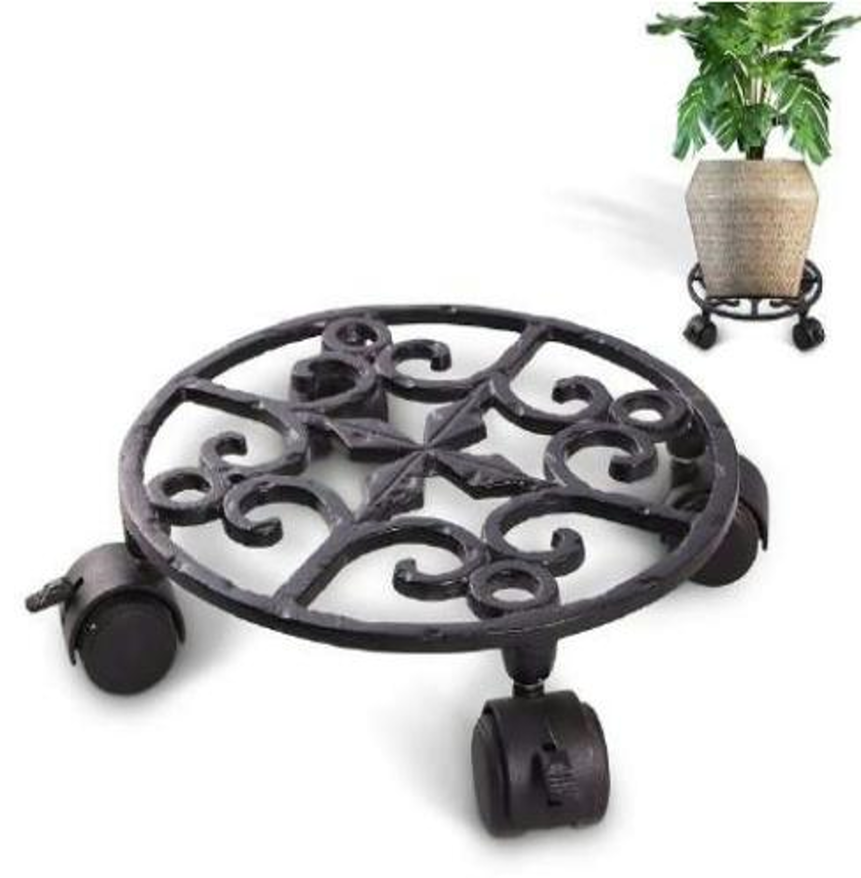 Round Cast Aluminium Plant Stand With Moving Wheel - Capacity: 30 Kg